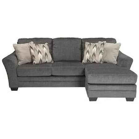 Contemporary Sofa Chaise in Gray Fabric